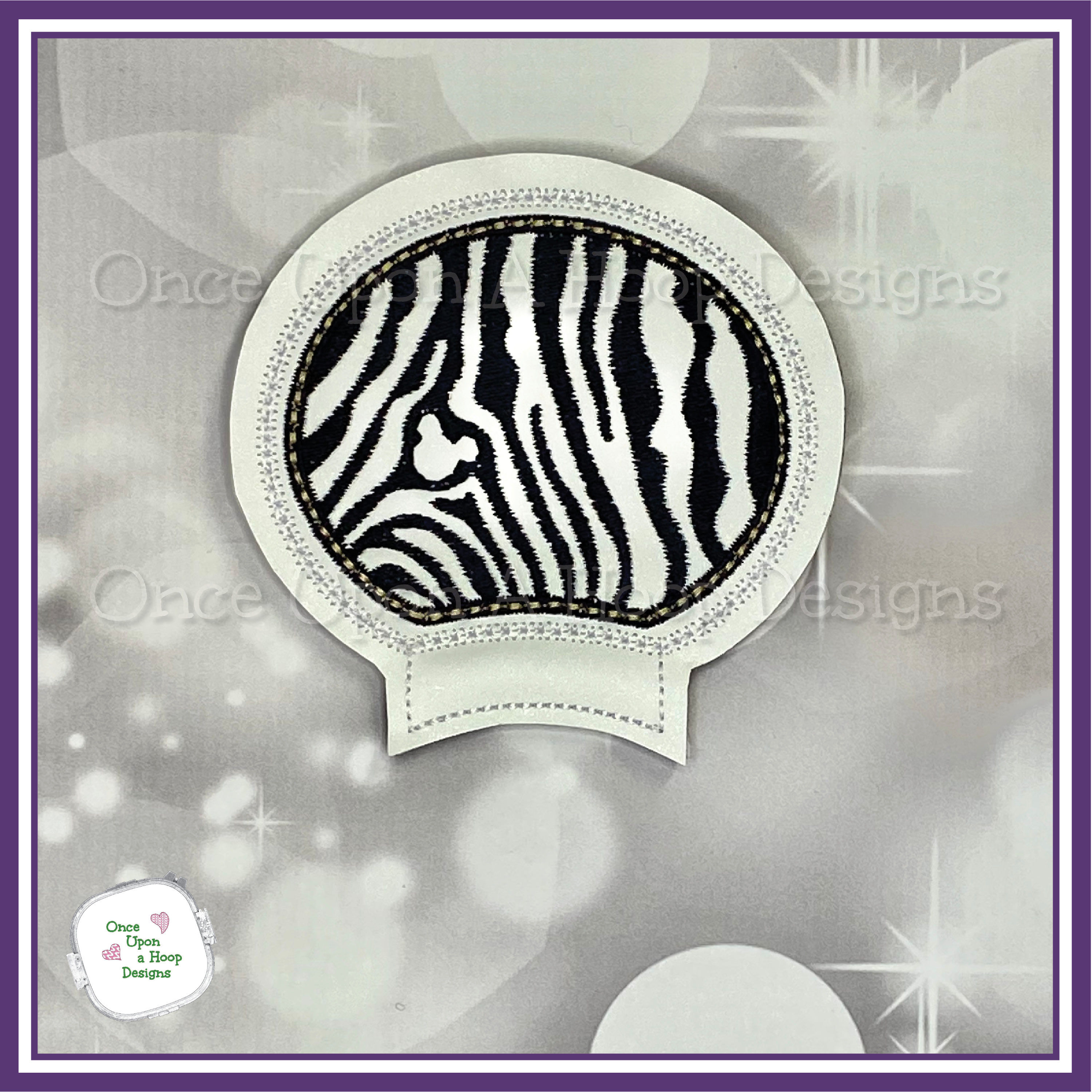 Zebra Stripes MEar Add-on ITH Digital Machine Embroidery Design