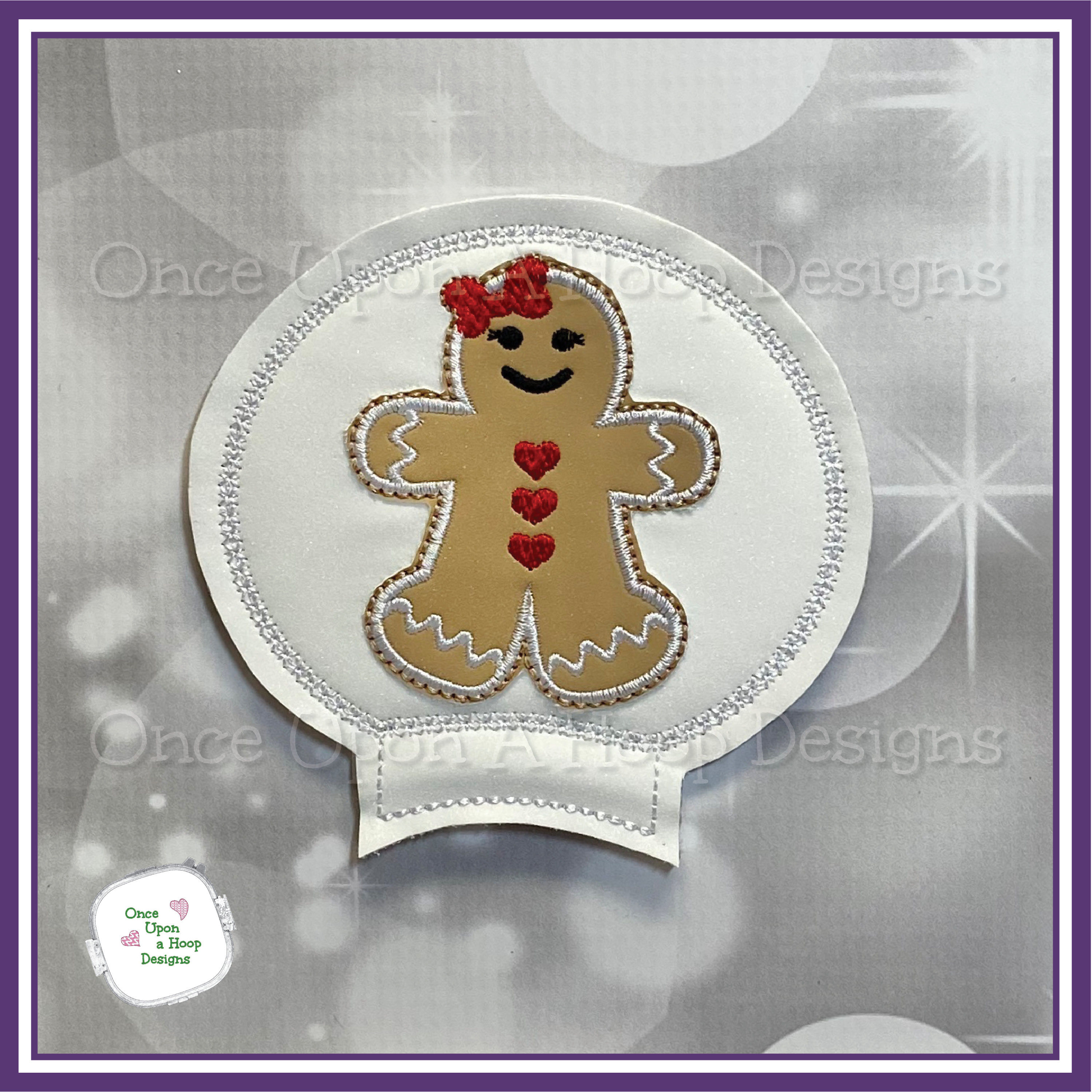 Gingerbread Girl MEar ITH Digital Machine Embroidery Design