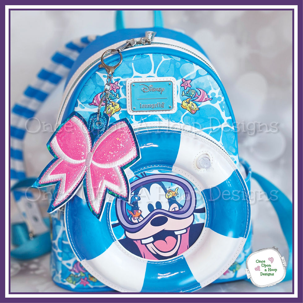 Thumbnail: Oversized Cheer Bow Purse Charm ITH Machine Embroidery Design