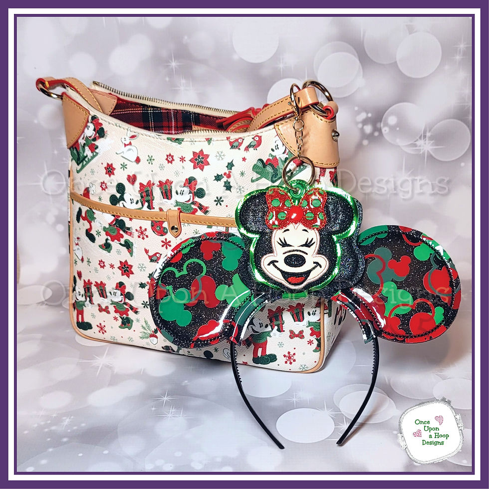 Thumbnail: Laughing Ms Mouse MEars Headband Holder ITH Embroidery Design