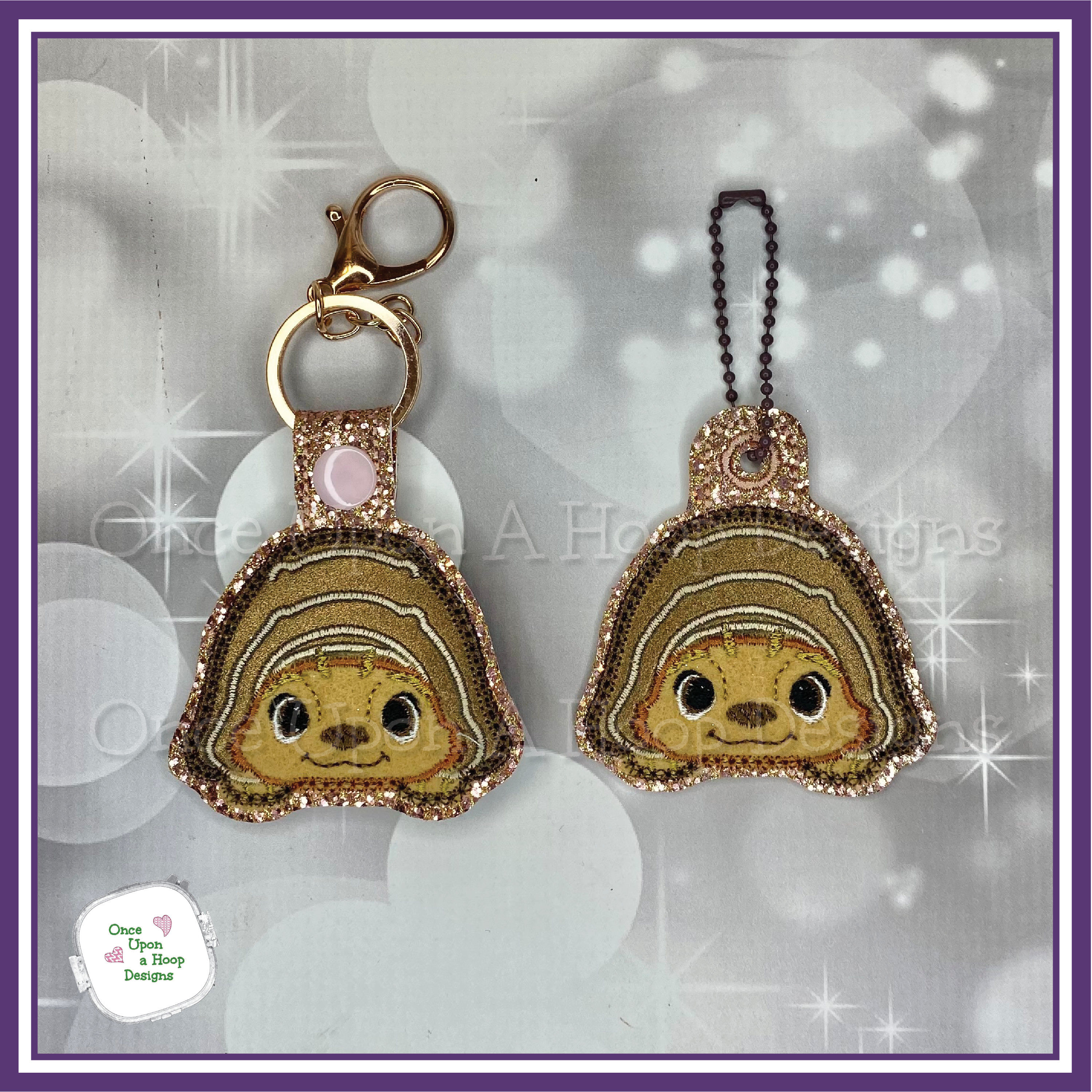 Last Dragon Pill Bug Purse Charm &amp; Snap Tab ITH Machine Embroidery Design