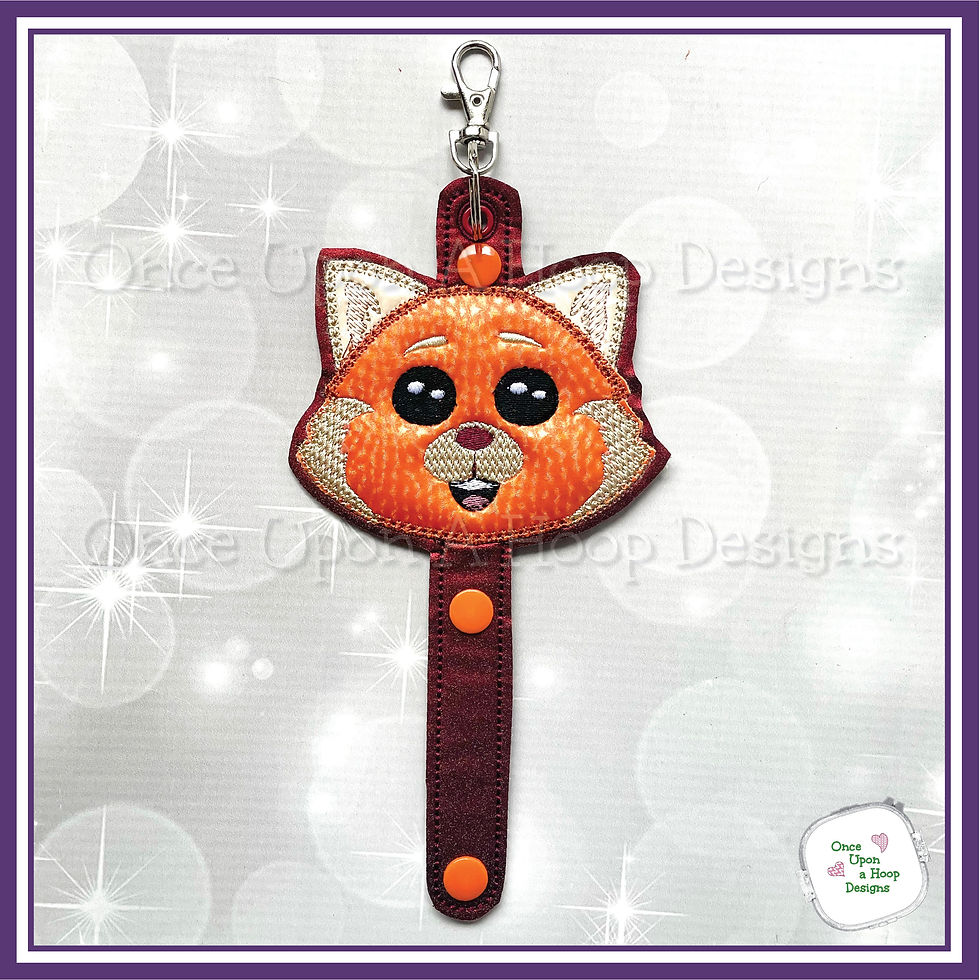 Thumbnail: Red Panda Mei MEars Headband Holder ITH Digital Machine Embroidery Design