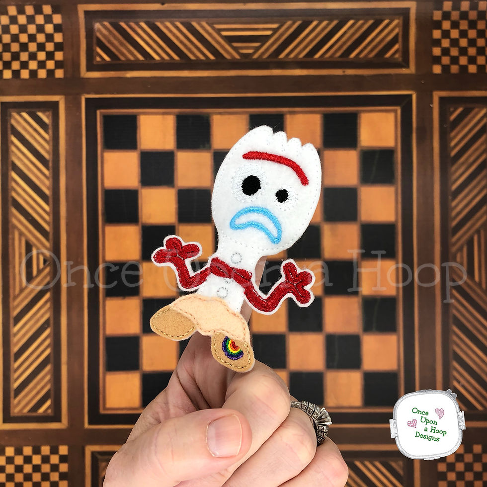 Thumbnail: Finger Puppet:  T.S. Spork ITH Digital Embroidery Design