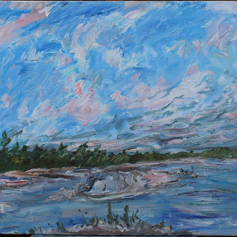 Pink Clouds Over Remy Bay, July 3, 2009