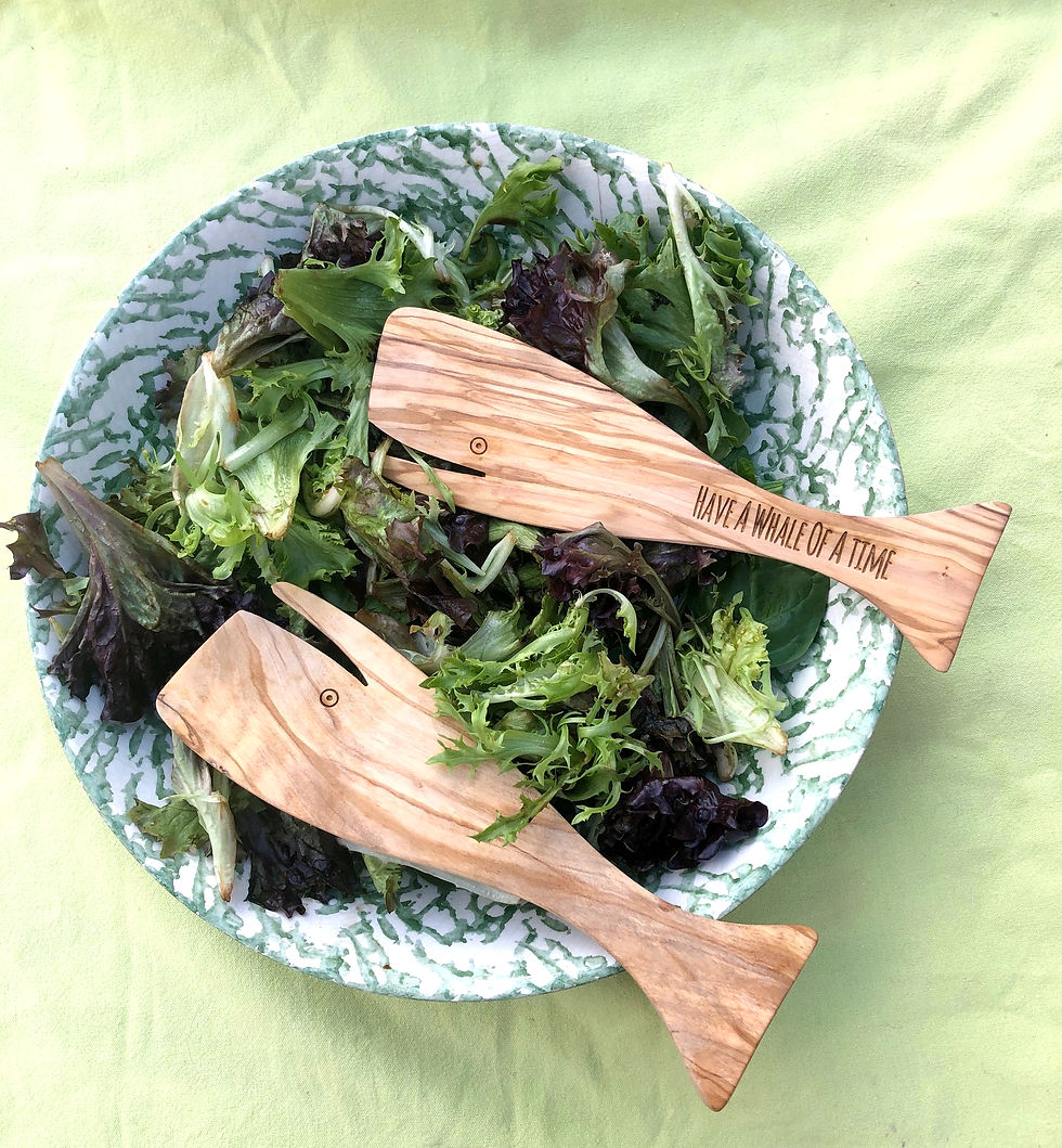 Thumbnail: Olive Wood Whale Salad Servers