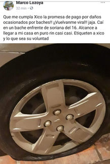 JOVEN RECLAMA LLANTA A MUNICIPIO
