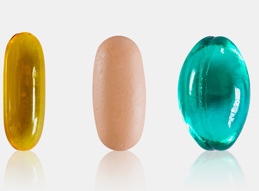 Colorful vitamin capsules