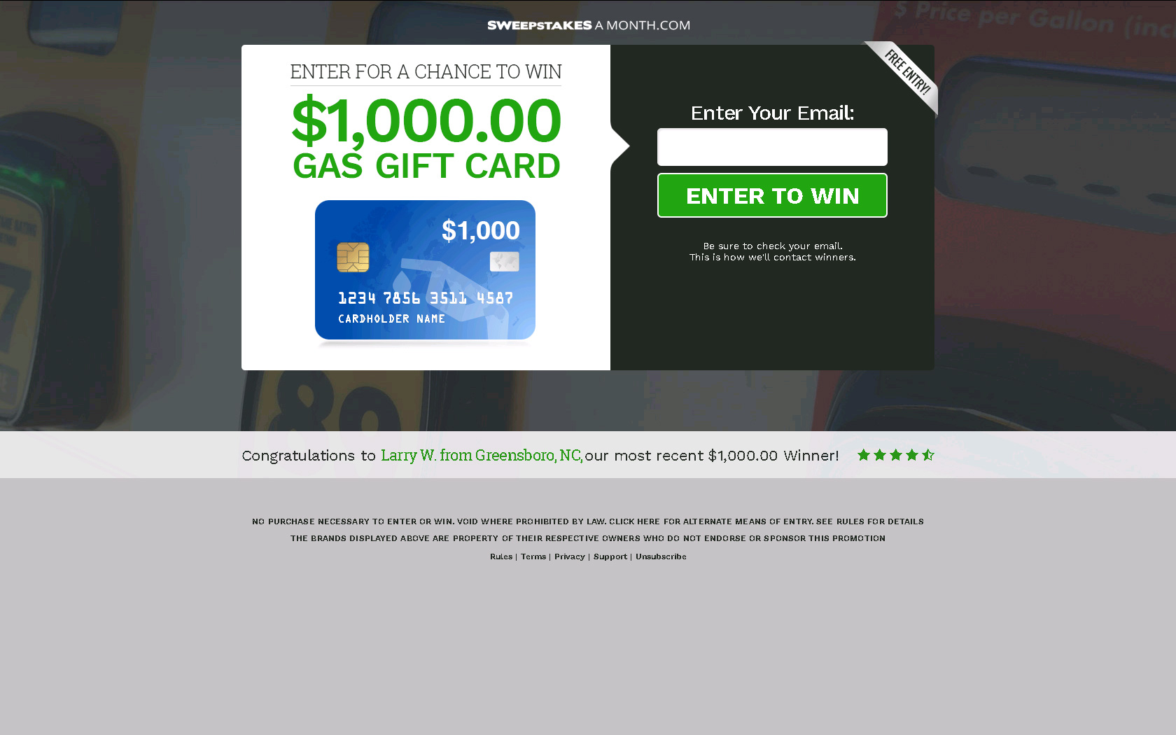 1000$ gas gift card