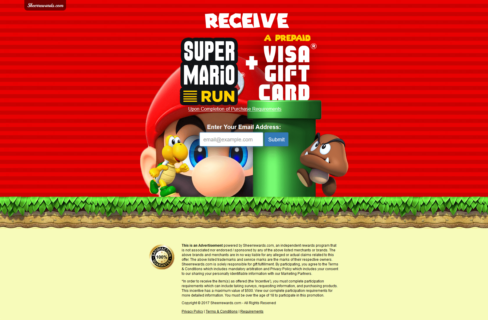 mario run visa gift card