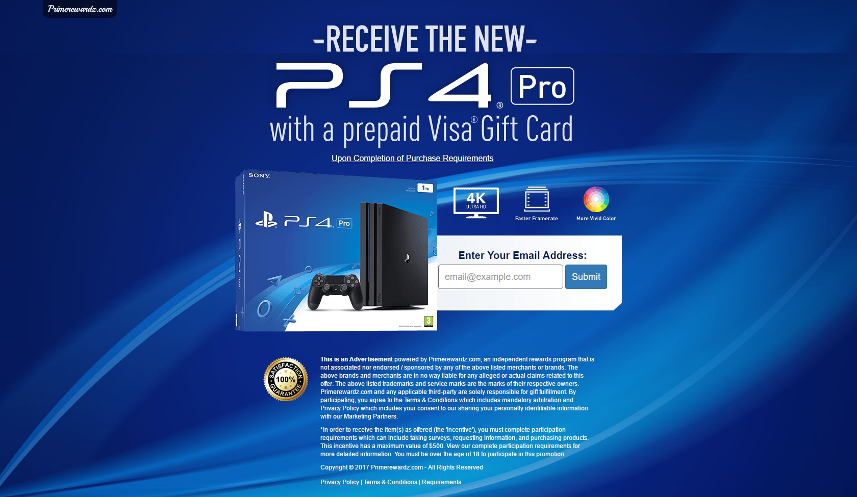 PS4 Pro visa gift card