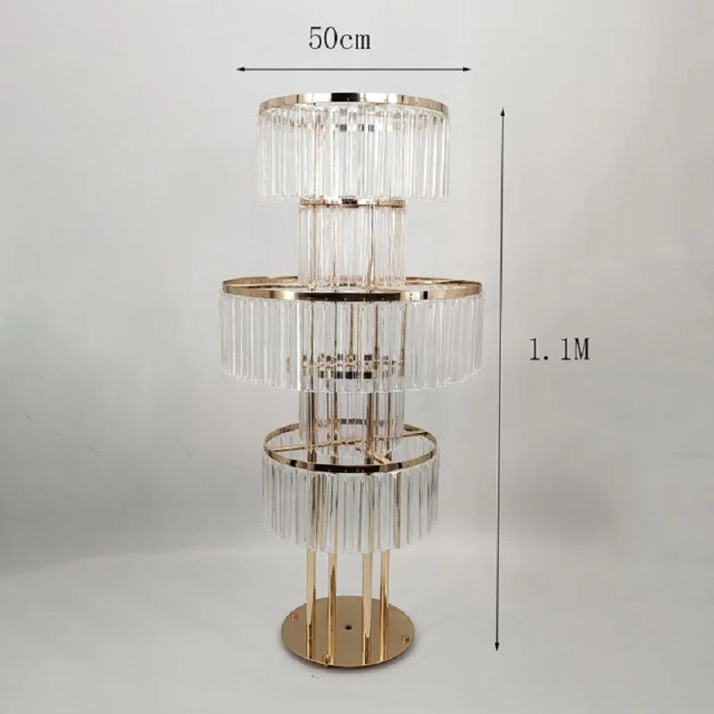 Thumbnail: Gold tall wedding centrepiece for hire