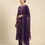 Thumbnail: Elegant woman in purple Women’s Festive Embroidered Kurta Set with Dhoti Pant & Dupatta ensemble