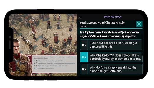 mock up of vote screen from Gateway Twitch extension