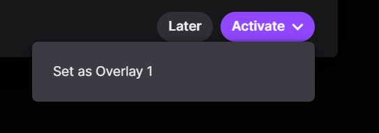 Image showing where you set the extension as an overlay. This appears at the bottom of the Twitch extension configuration page.