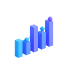 minimalist modern graphic of blue and pu