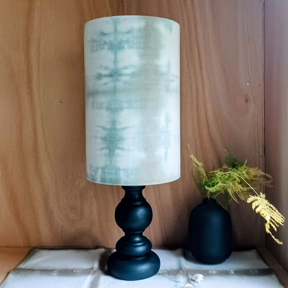 lampe artisanale en lin bohème shibori