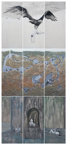 Zong Ning宗宁_The end is Nigh-6永逝降临-6, 2016, Acrylic and ink on wood board, 630x160cm.jpg