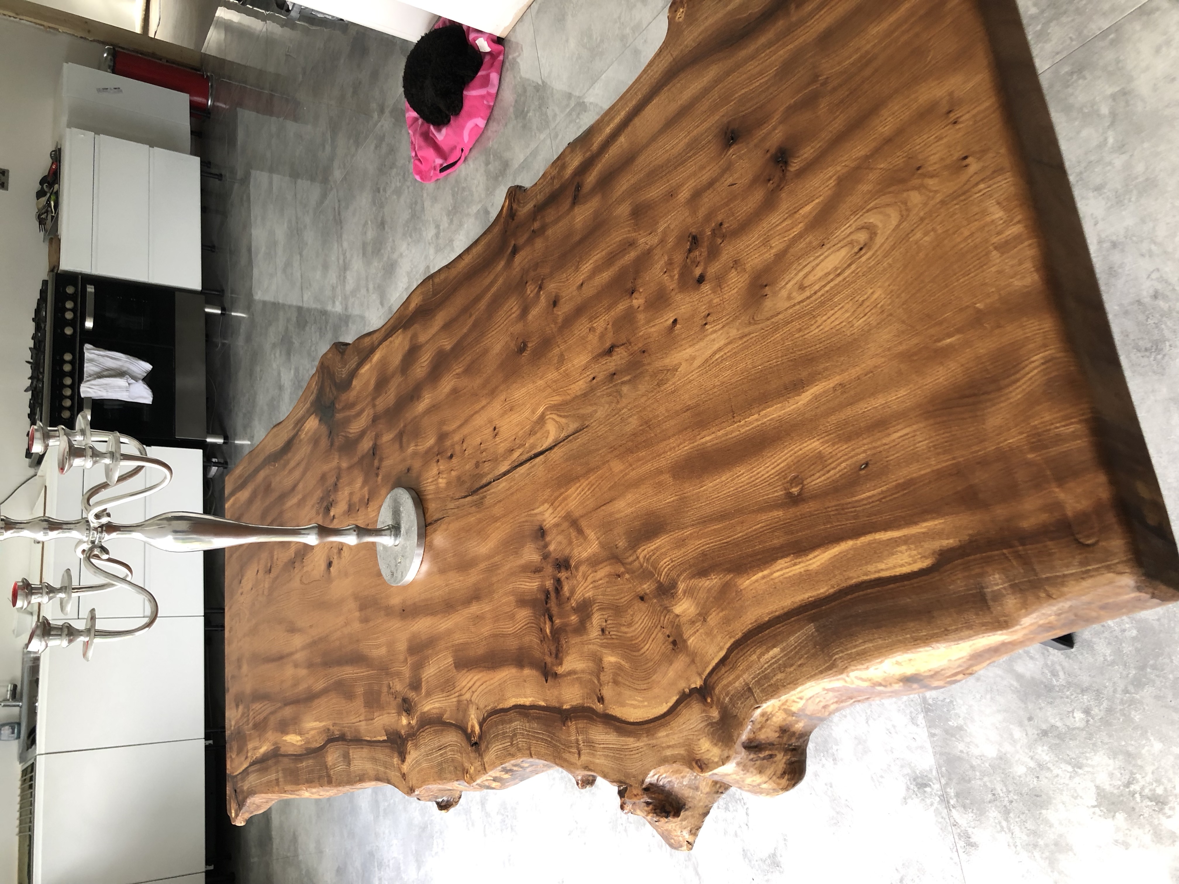Elm slab table
