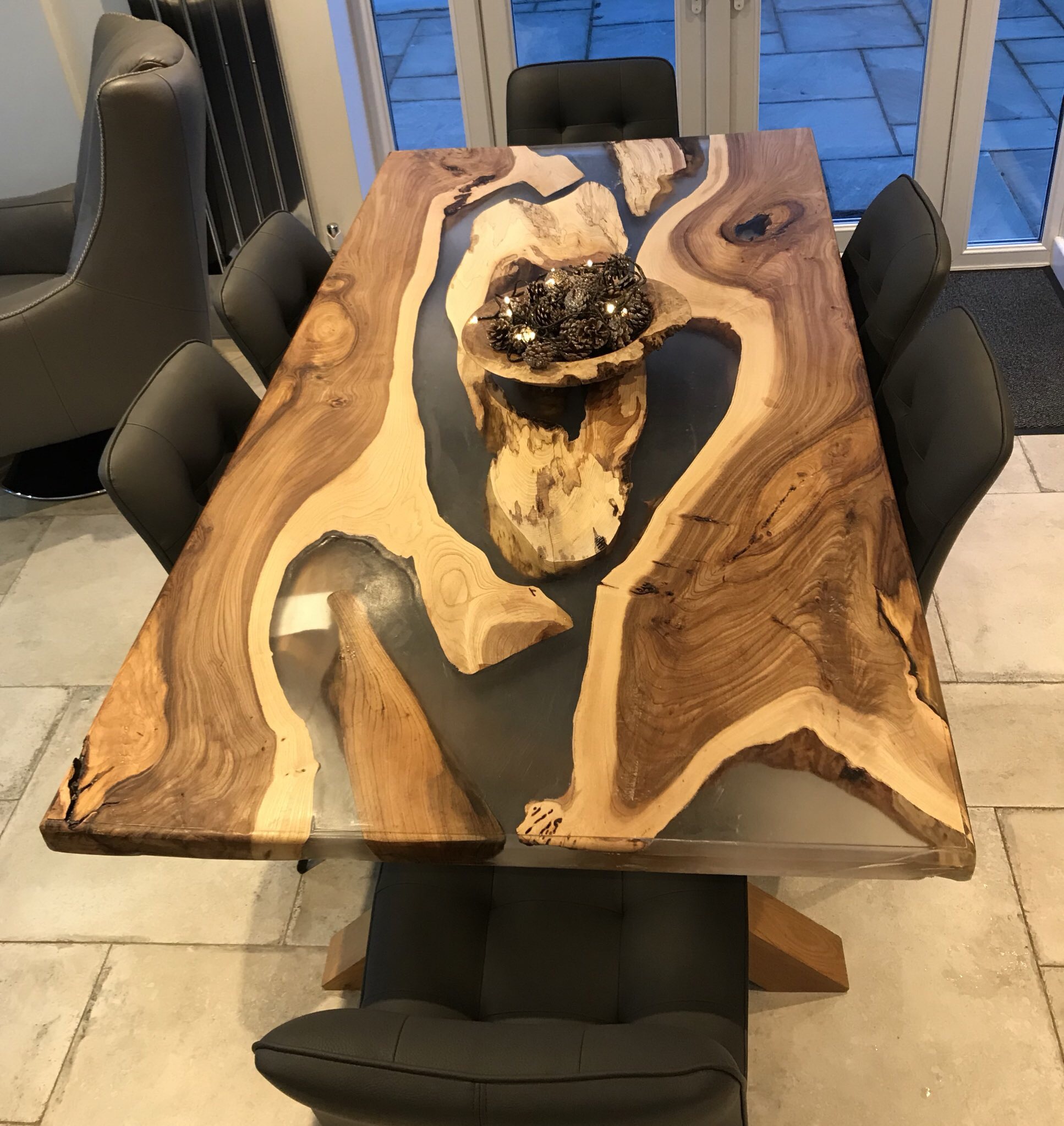 Wood and resin table