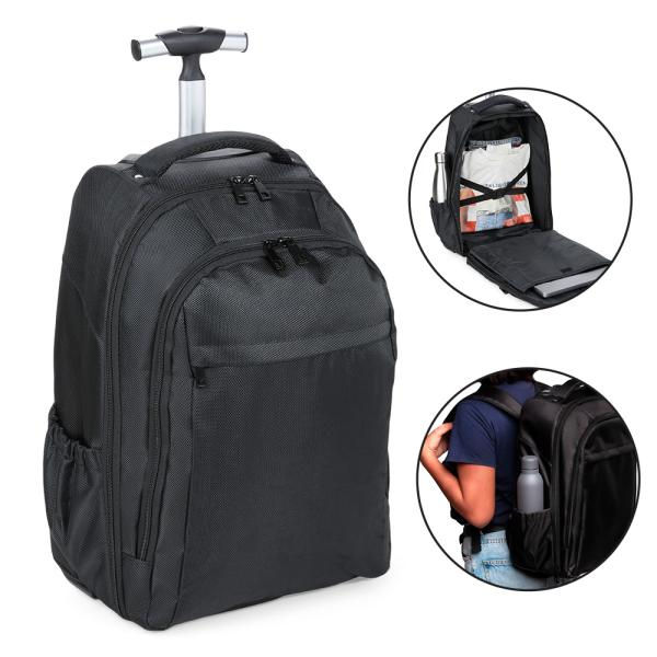 Miniatura: Mochila Em Polyester 600D Com Rodinha - 35L - Preta