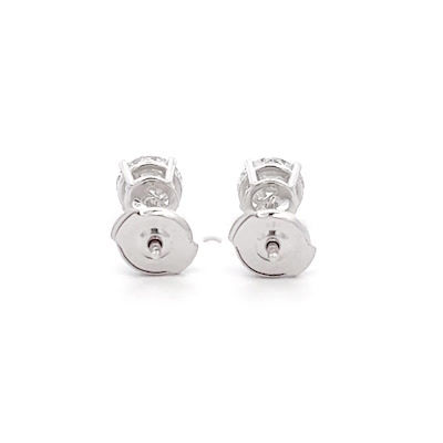 Thumbnail: 1ct Round Brilliant Solitaire Earrings (2ct Total)