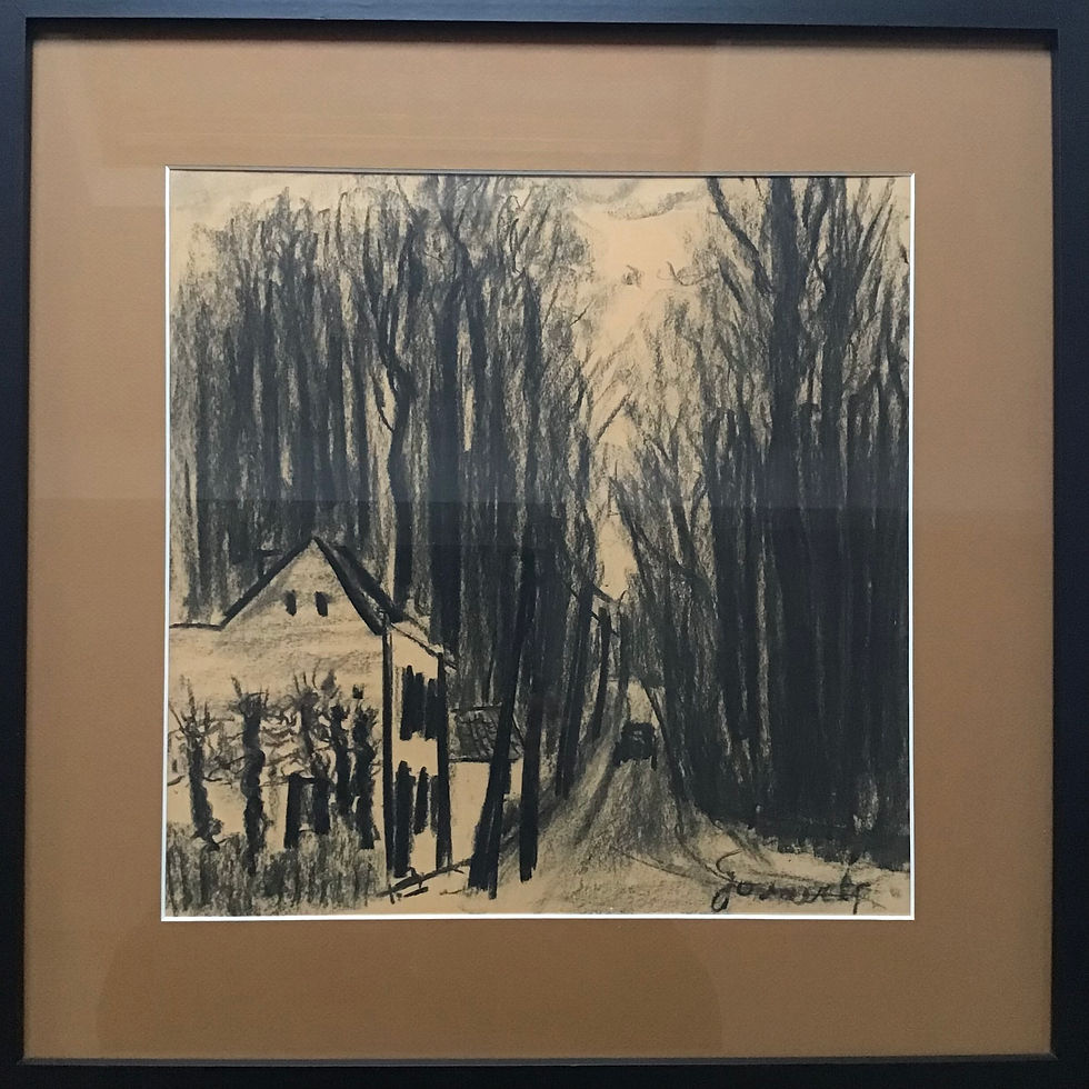 Miniature : Jean Govaerts (1898 - 1985) - fusain