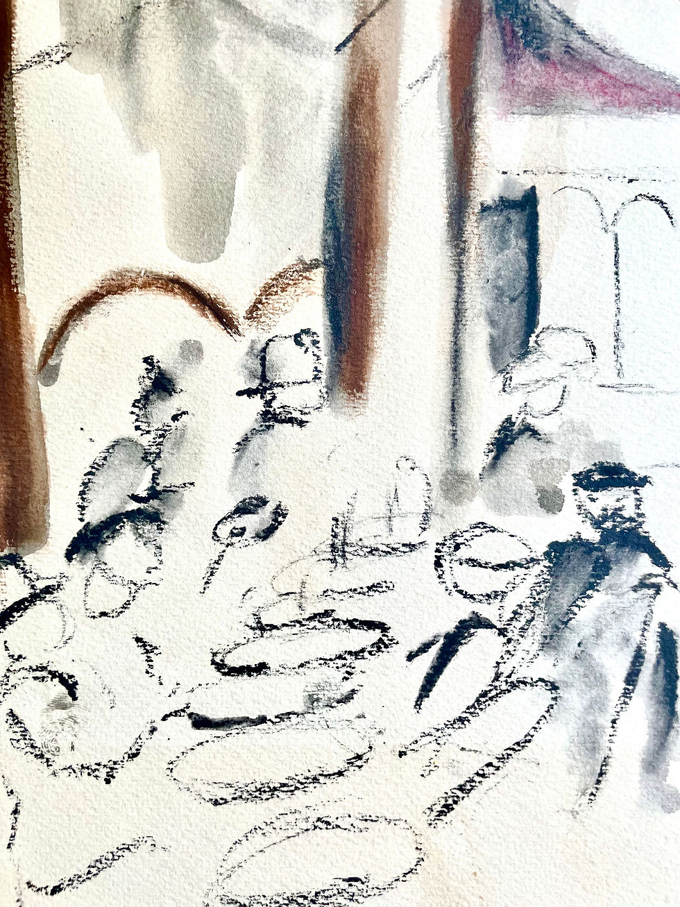 Miniature : Max Jacob (1876-1944), Place Pigalle, gouache / papier, signée, titrée, 39x49cm