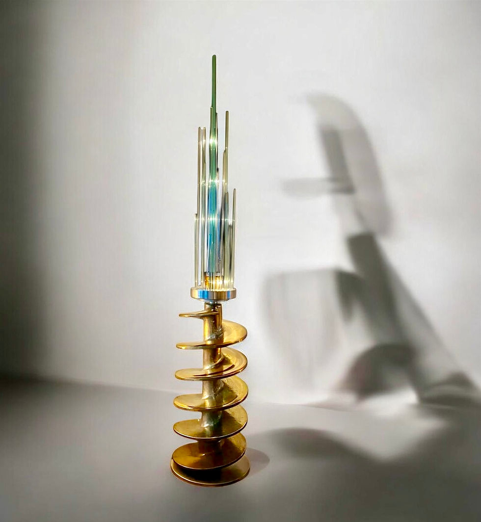 Miniature : Hervé Isle de Beauchaine - Isle, sculpture/luminaire monumental en bronze/verre