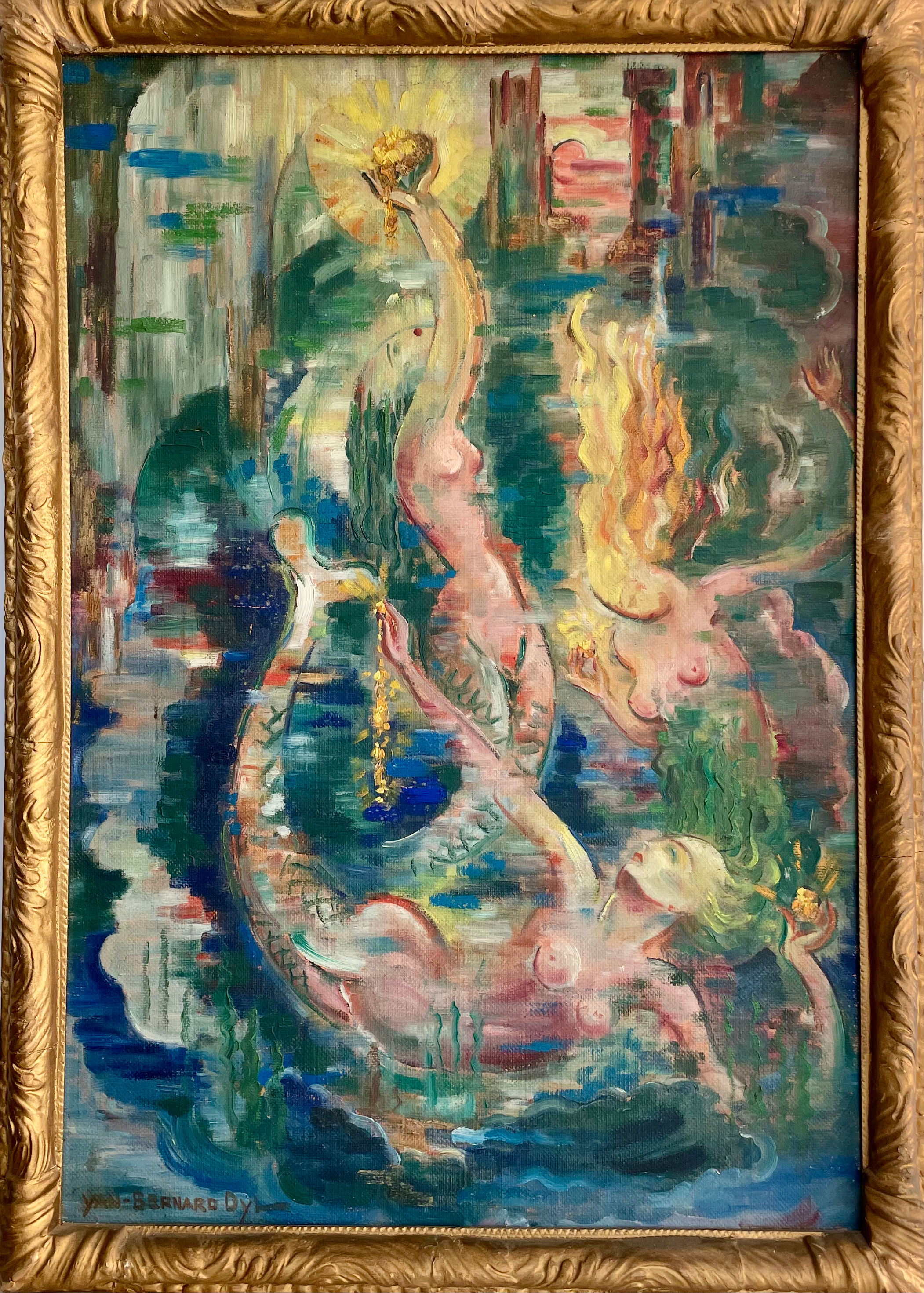 Yan B. Morel - Dyl (1887-1944), l’or du Rhin, hsp, signée , 1937, dim:74x51 cm
