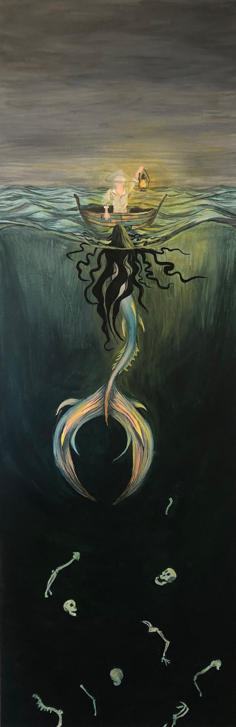 Night Mermaid with Sailor I, 2021