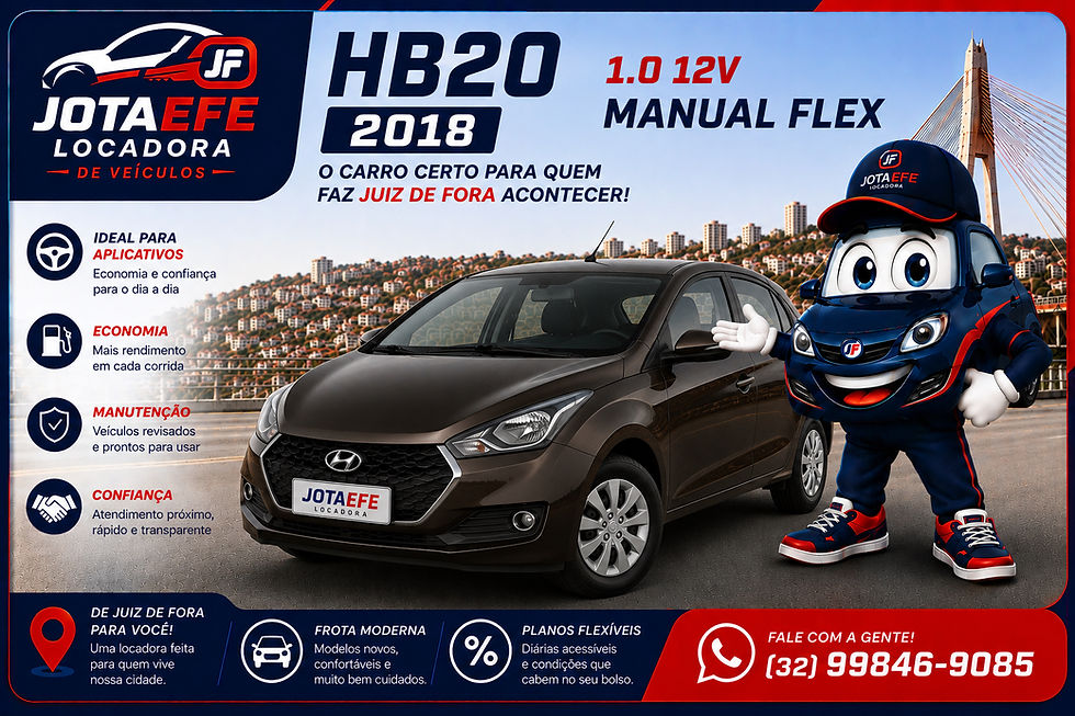 aluguel Hb20 hatch para Uber 99 Movv em Juiz de Fora