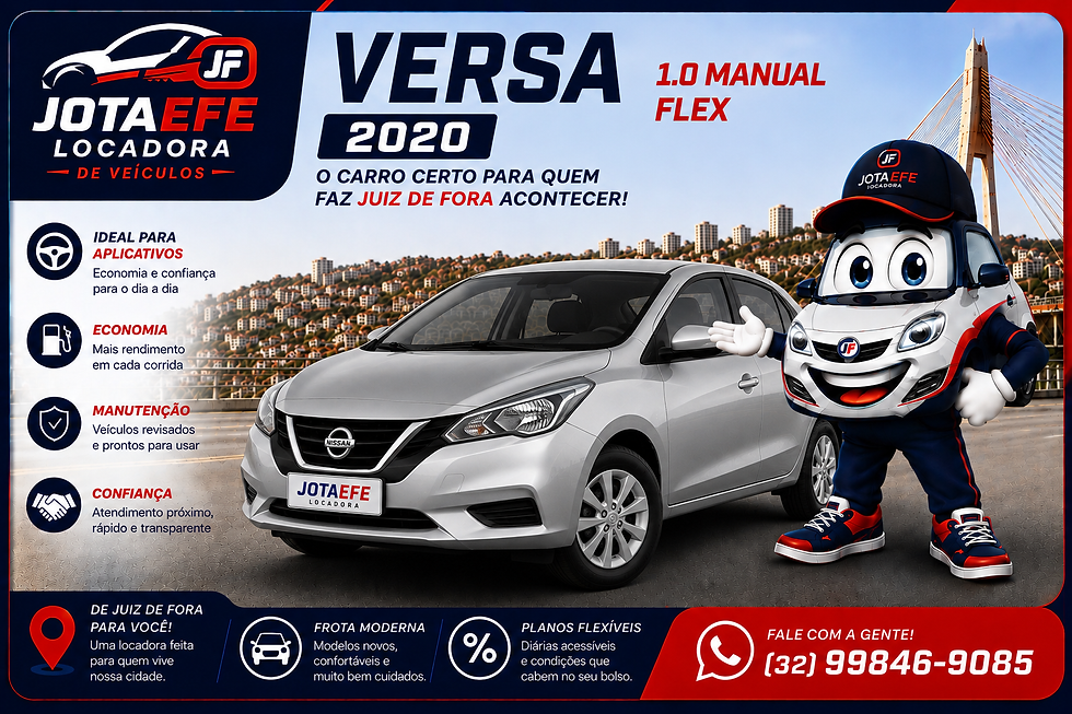 Nissan Versa 1.0 2020 para aluguel em Juiz de Fora