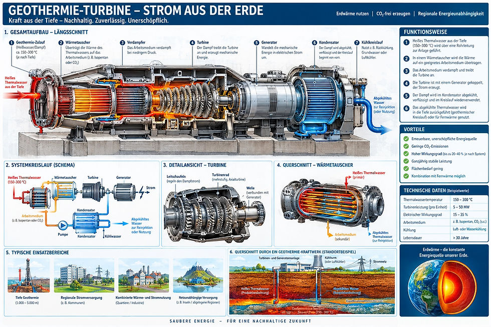 ... Geothermie Turbine ....deutsche Entwicklung von Ingenieurbüro Döhring ... alle Rechte vorbehalten ...