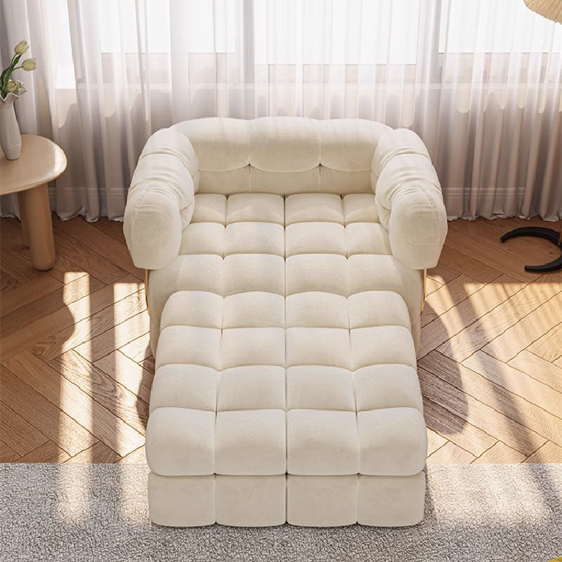 縮圖：現代輕奢懶人梳化床  單人布藝梳化 小戶型客廳可折疊梳化床