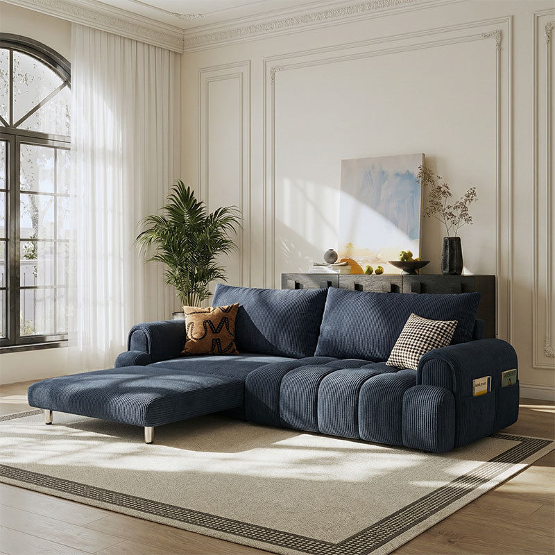 奶油泡芙梳化床 雪尼爾佈藝梳化 多功能折疊兩用一體梳化床 