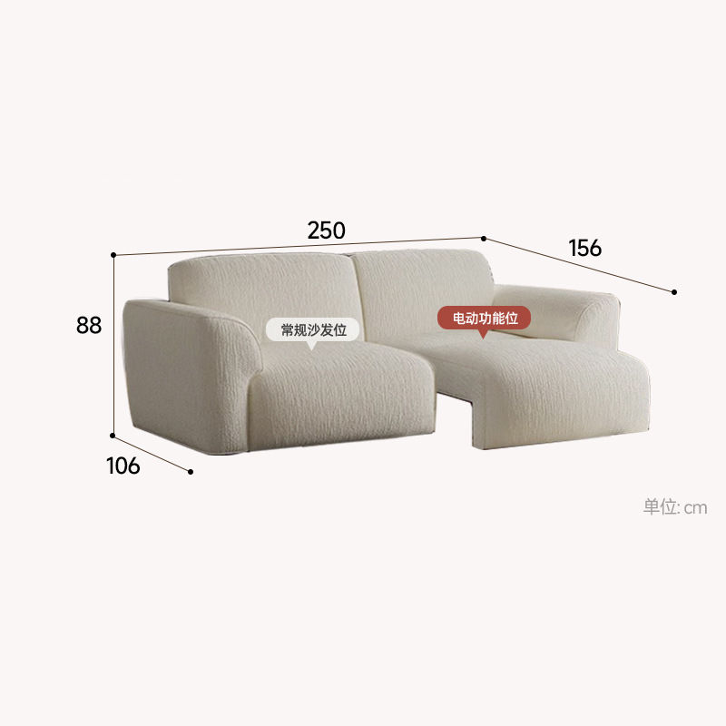 縮圖：電動功能格蘭德梳化床 小戶型客廳雪尼爾布藝梳化 直排電動伸縮梳化床