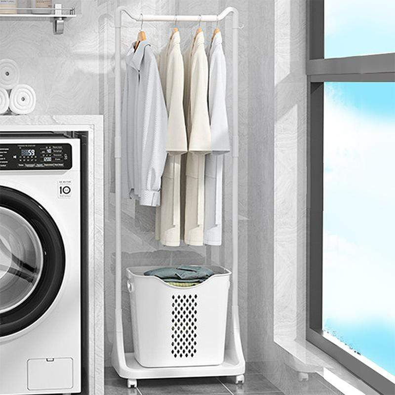 縮圖：北歐風單桿衣架附滑輪 衣籃 可拆式 簡約現代家具 家居衣服支架