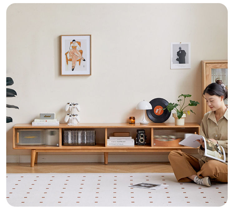 縮圖：家用簡約實木電視櫃地櫃儲物櫃13