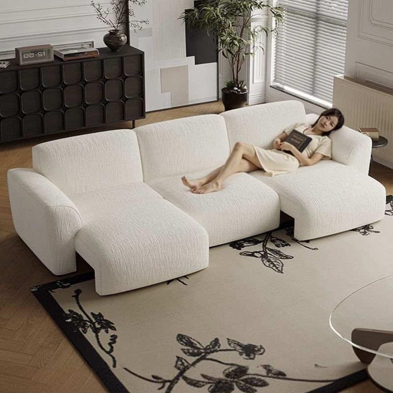 電動功能格蘭德梳化床 小戶型客廳雪尼爾布藝梳化 直排電動伸縮梳化床