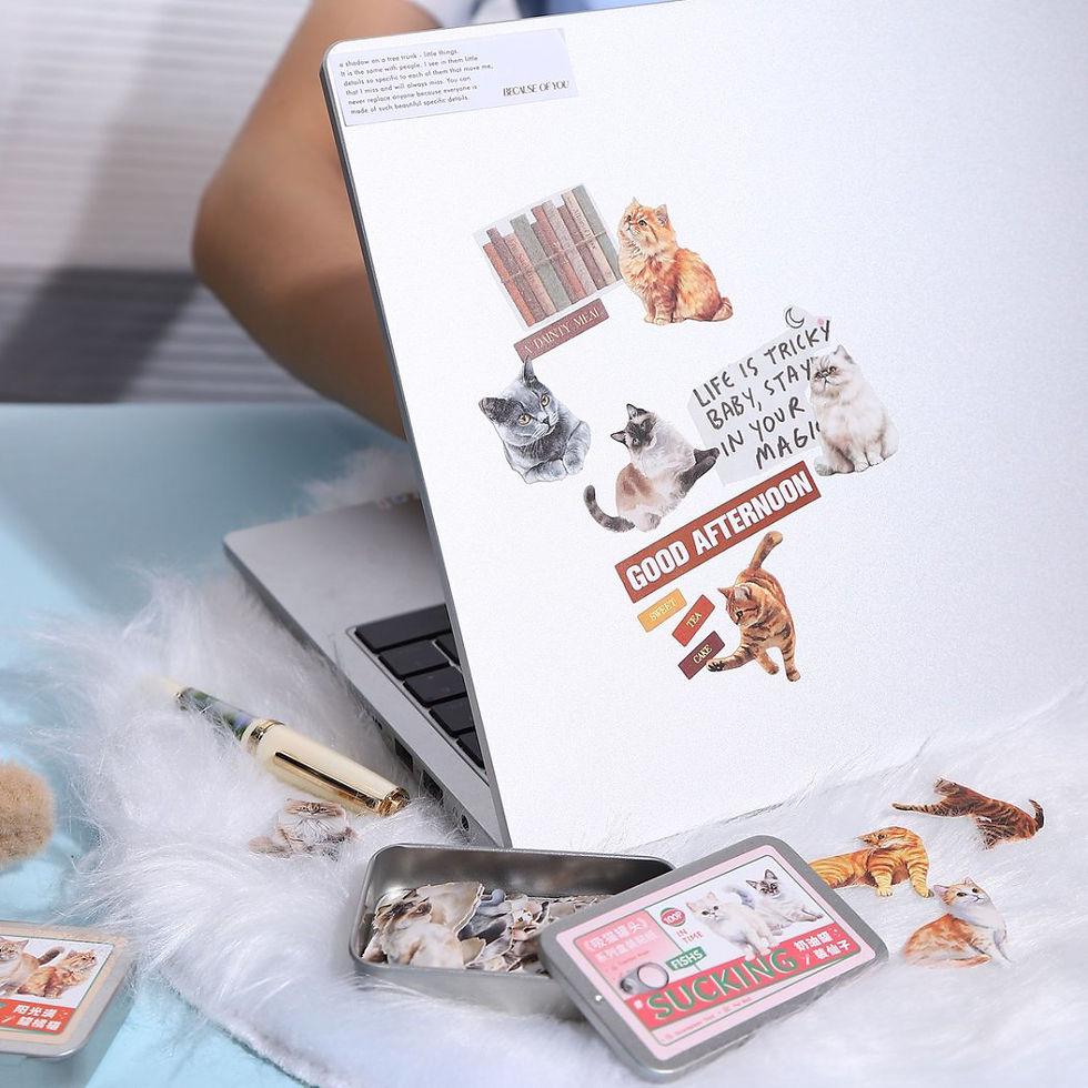 Thumbnail: TOMATO JAM GIRL Sucking Cat Can Series Deco Stickers
