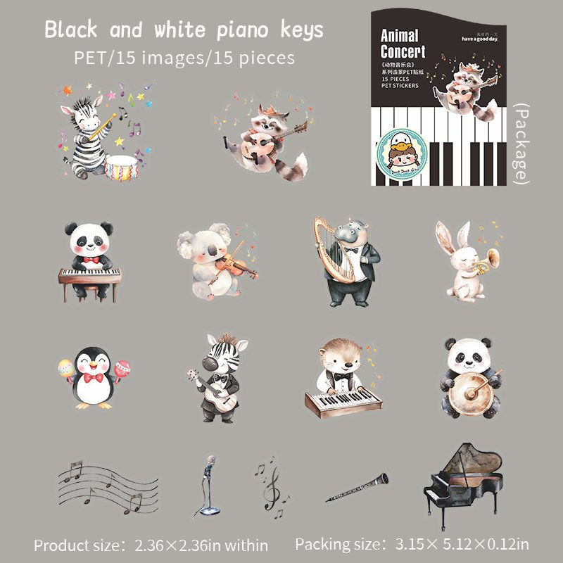Thumbnail: HAVE A GOOD DAY Animal Concert Series Deco Stickers