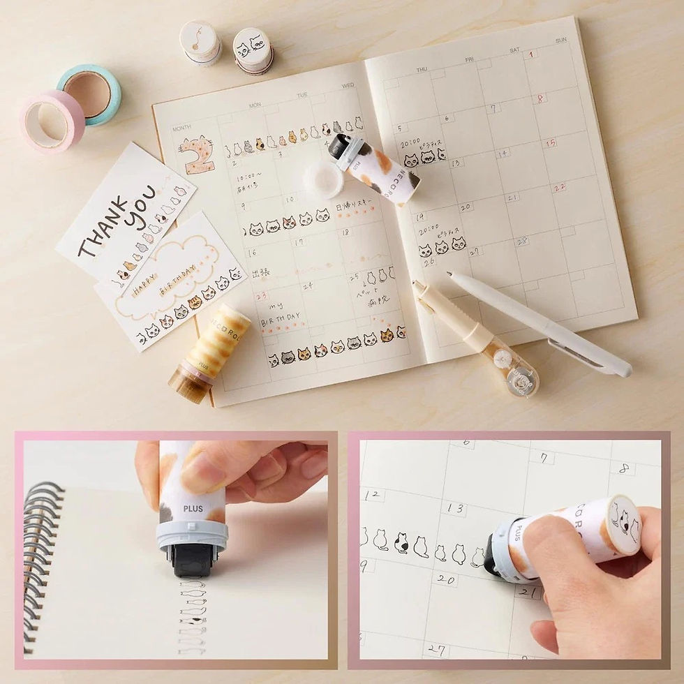 Thumbnail: PLUS Decorative Roller Stamps - Neko Roll