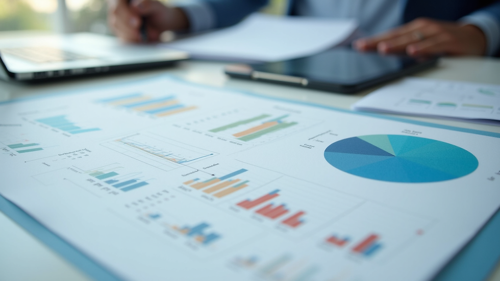 Close-up view of a financial plan with charts and notes