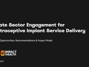 Private Sector Engagement for Contraceptive Implant Service Delivery