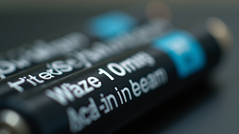 Close-up view of a lithium-ion battery with warning labels