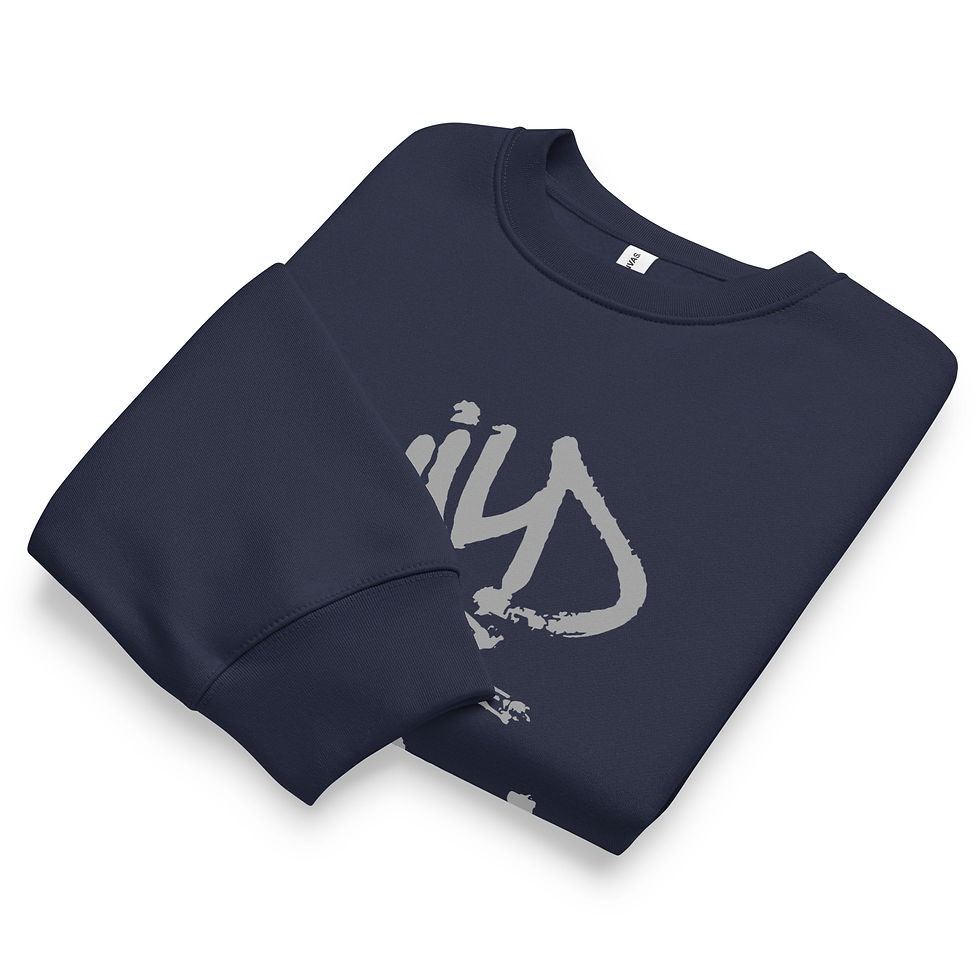 Thumbnail: Navy ADMONISH Music Build Your Legacy Sweater folded view