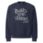Navy ADMONISH Music Build Your Legacy Sweater front view
