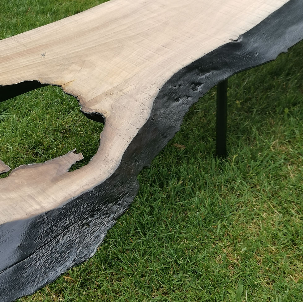 Miniature : Table basse - Bois brûlé