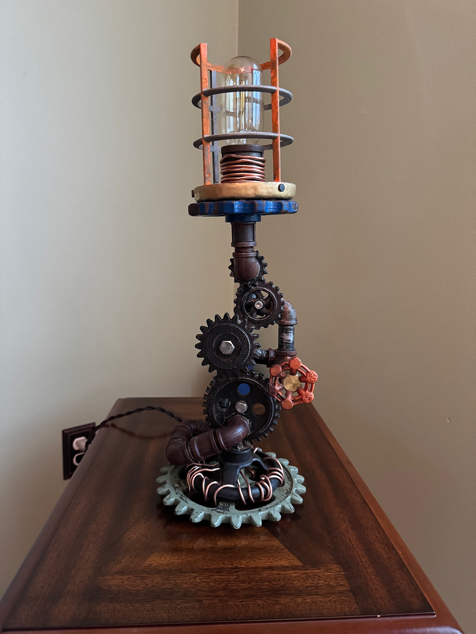 Thumbnail: Big industrial lamp Edison lamp steampunk light real vintage parts