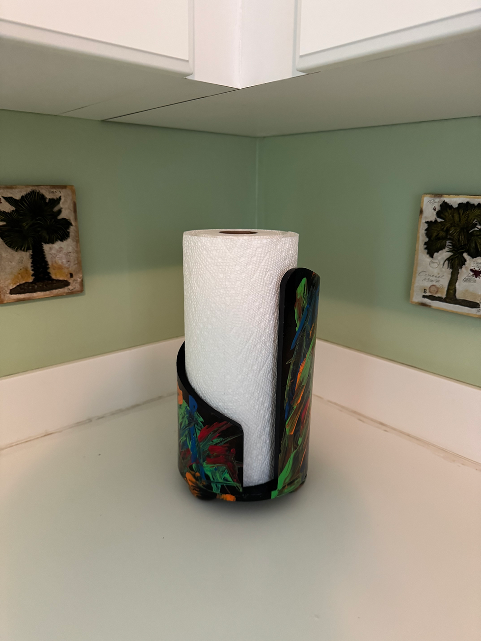 Thumbnail: Handmade Modern paper towel holder with contemporary paint